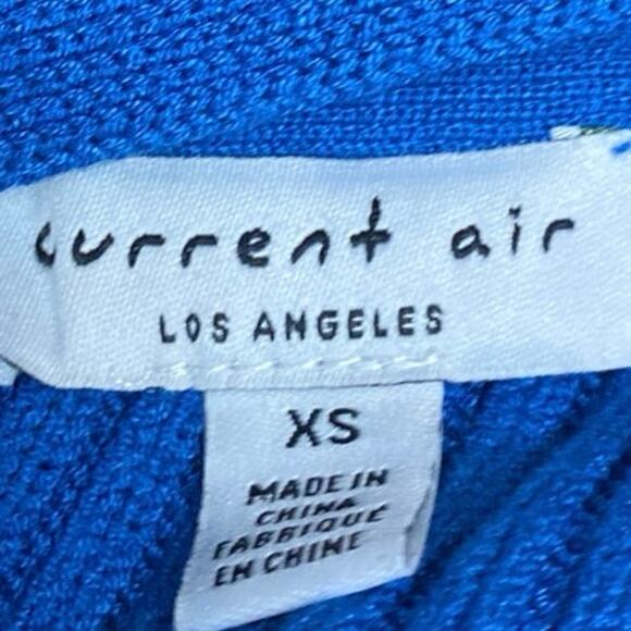 Current Air Blue Rib Cable Knit Long Sleeve Button Up Cardigan Sweater Top XS - Picture 3 of 4